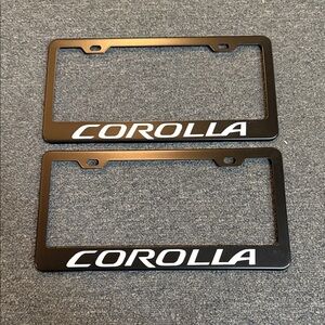 Corolla Black License Plate Frame Set